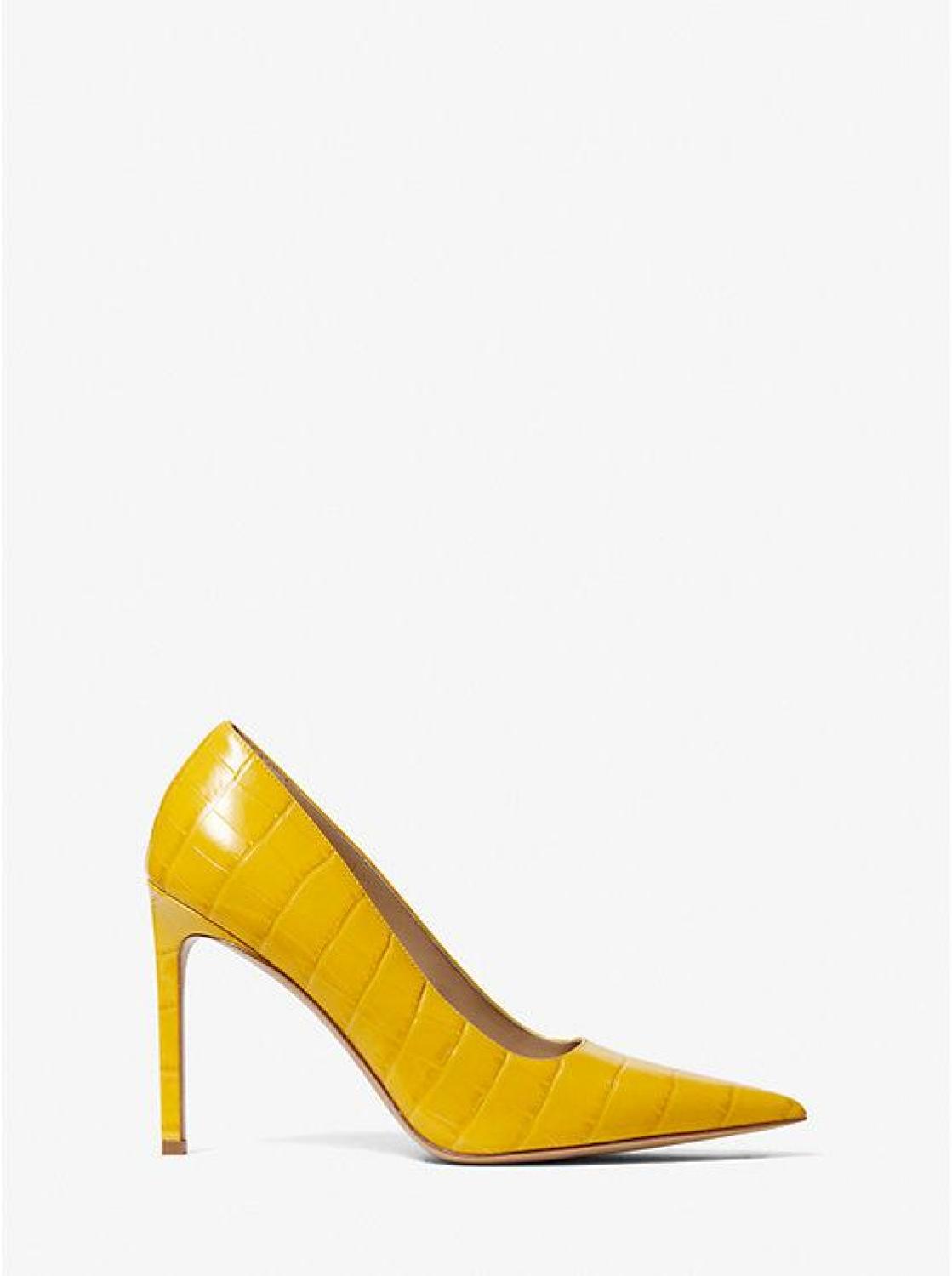 Martine Crocodile Embossed Leather Pump