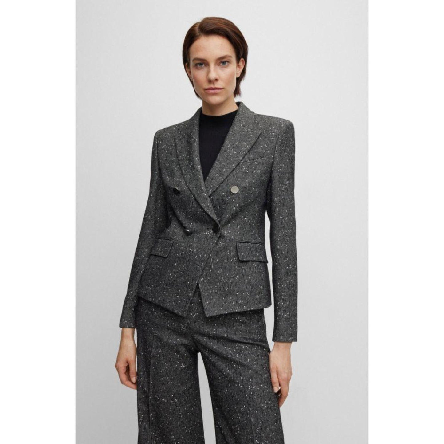 Slim-fit jacket in structured tweed