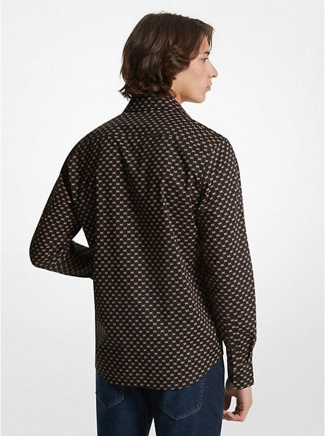 Logo Print Stretch Shirt