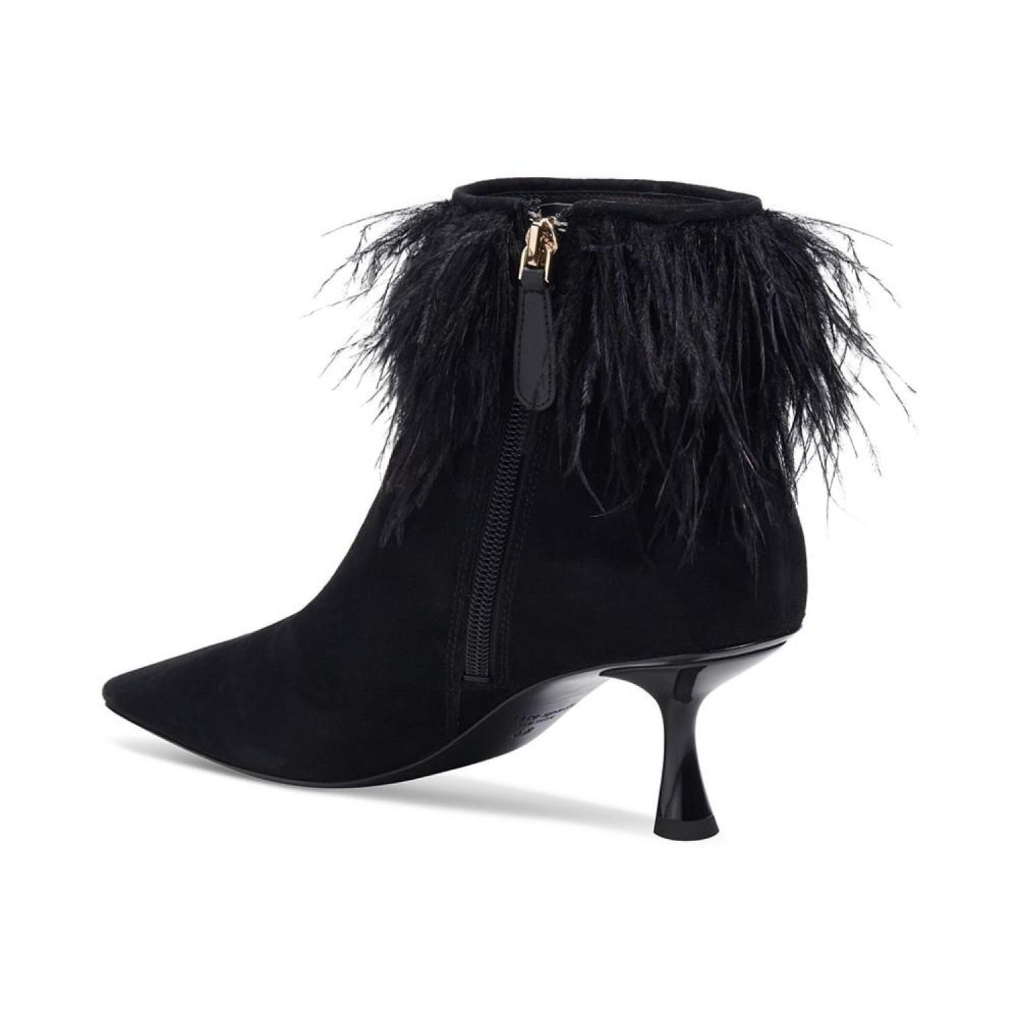 Women's Marabou Pointed-Toe Embellished Dress Booties