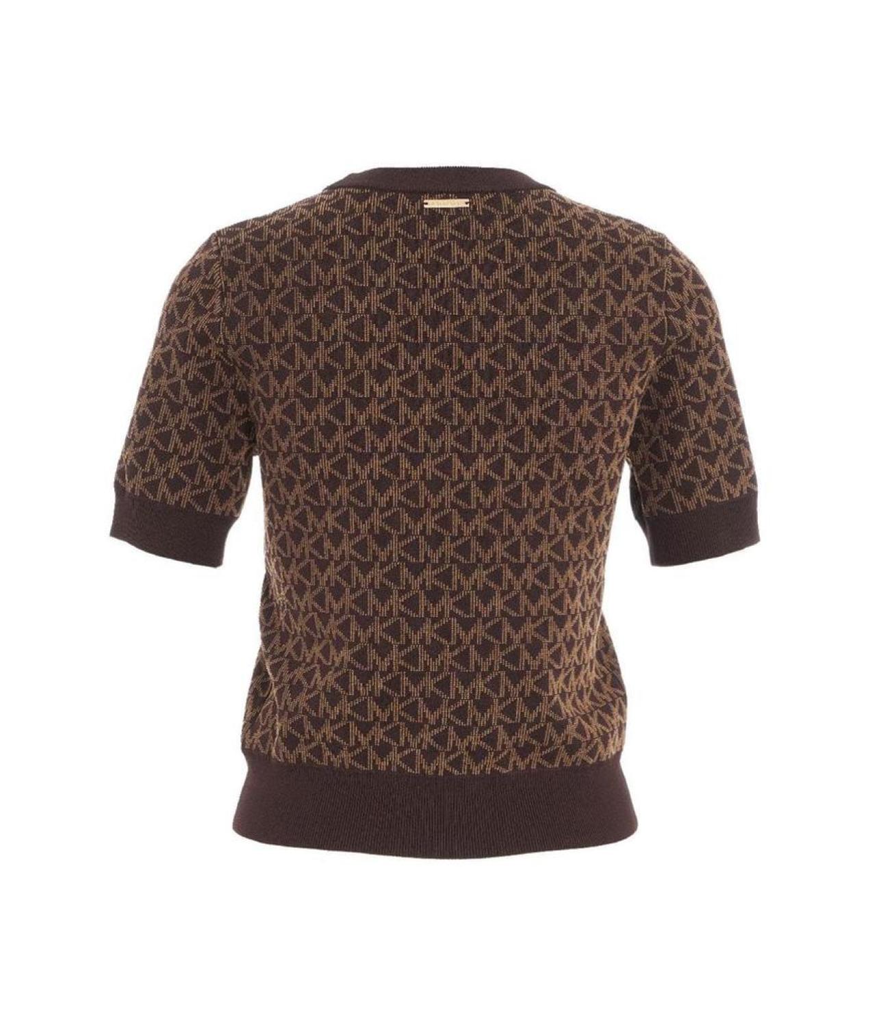 Michael Michael Kors Jacquard Logo Printed Top