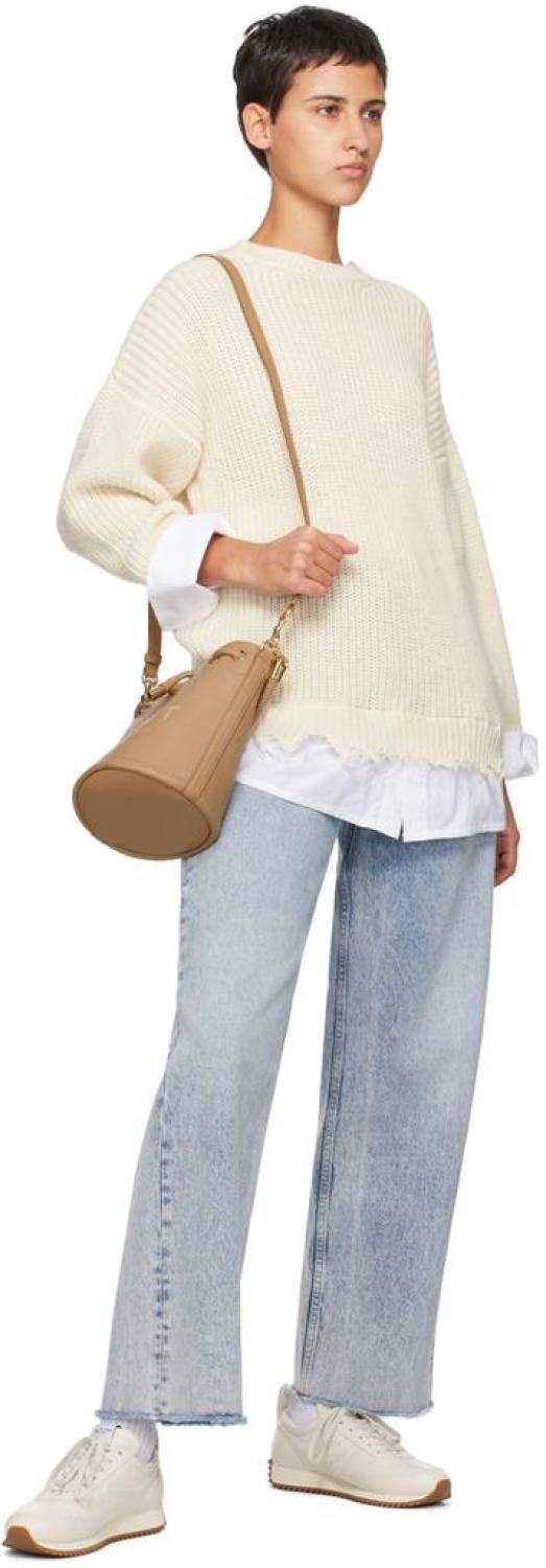 Beige 'The Leather Bucket' Bag