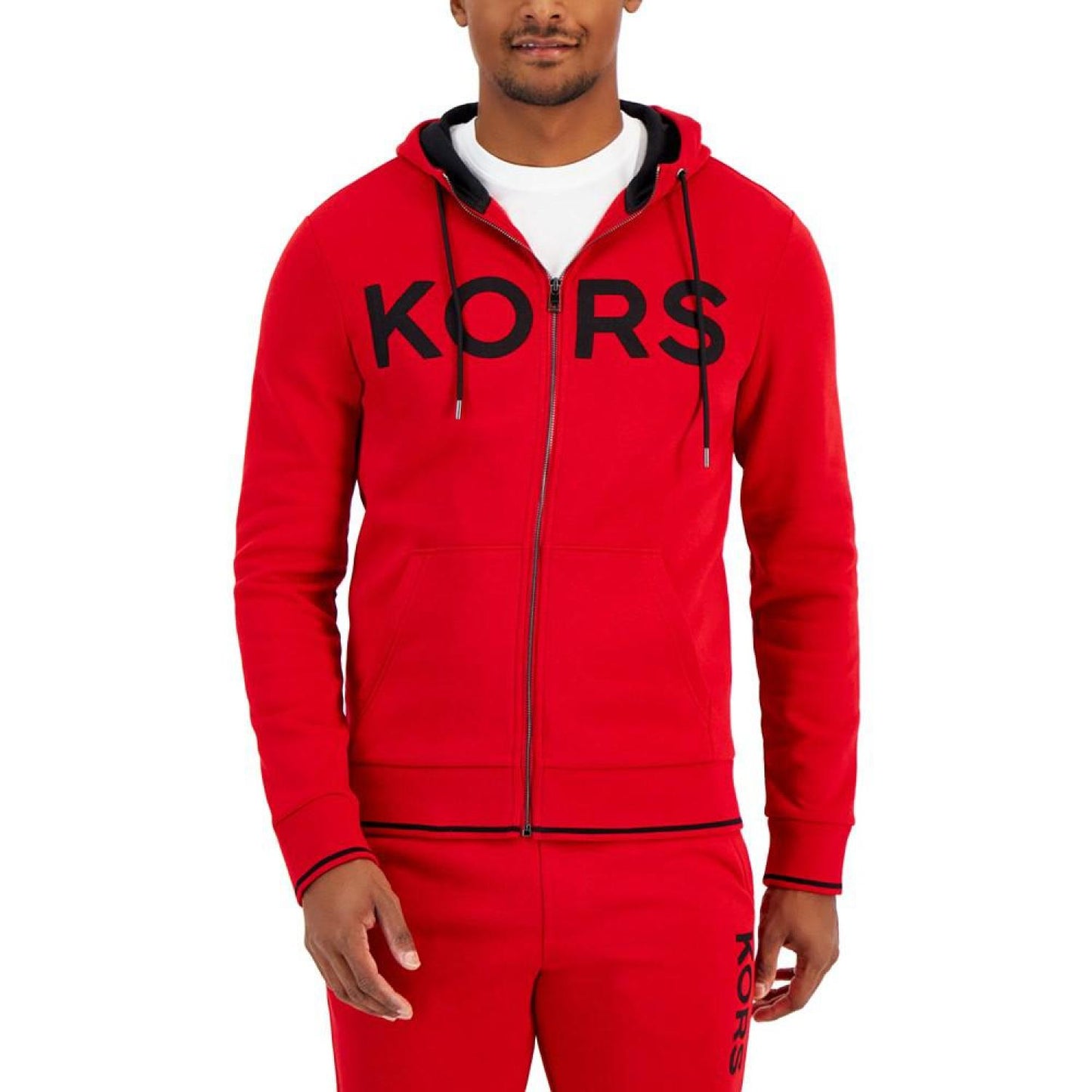 Men's Zip-Front Fleece Logo Hoodie