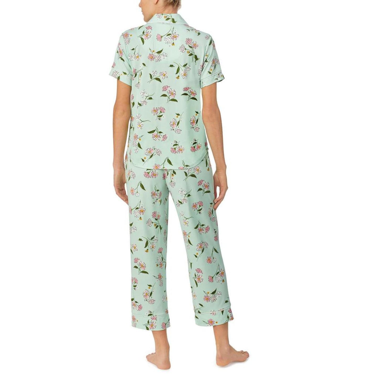 Short Sleeve Notch Cropped PJ Set