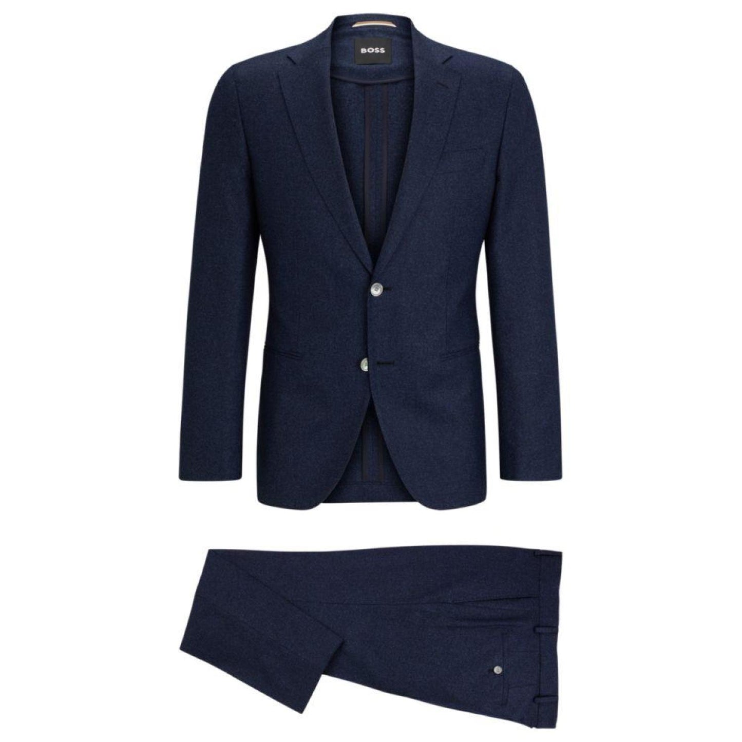 Slim-fit suit in micro-patterned wool and cotton