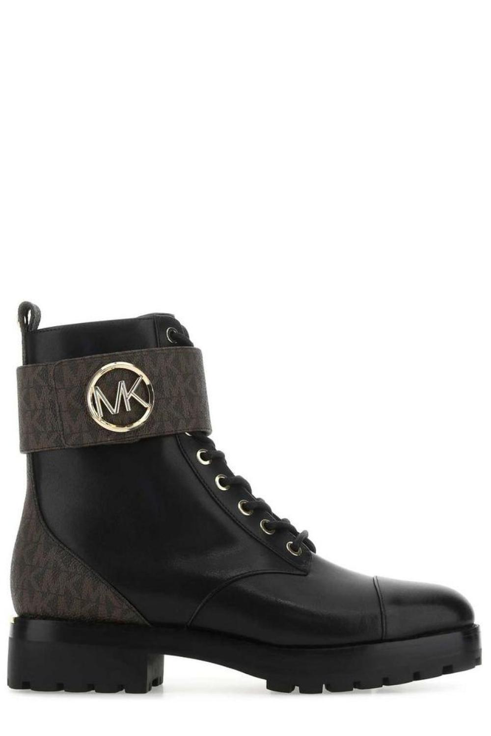 Michael Michael Kors Logo Plaque Combat Boots