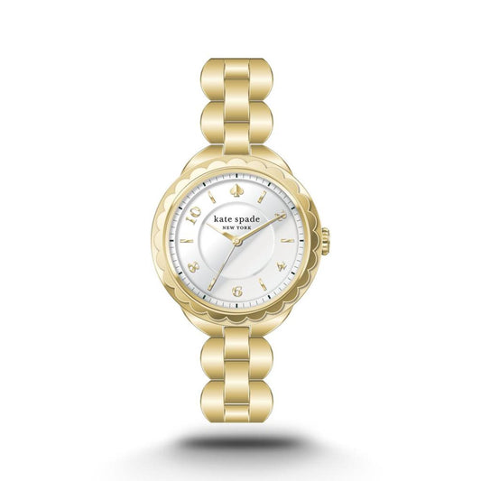 kate spade new york women's morningside three-hand, gold-tone stainless steel watch