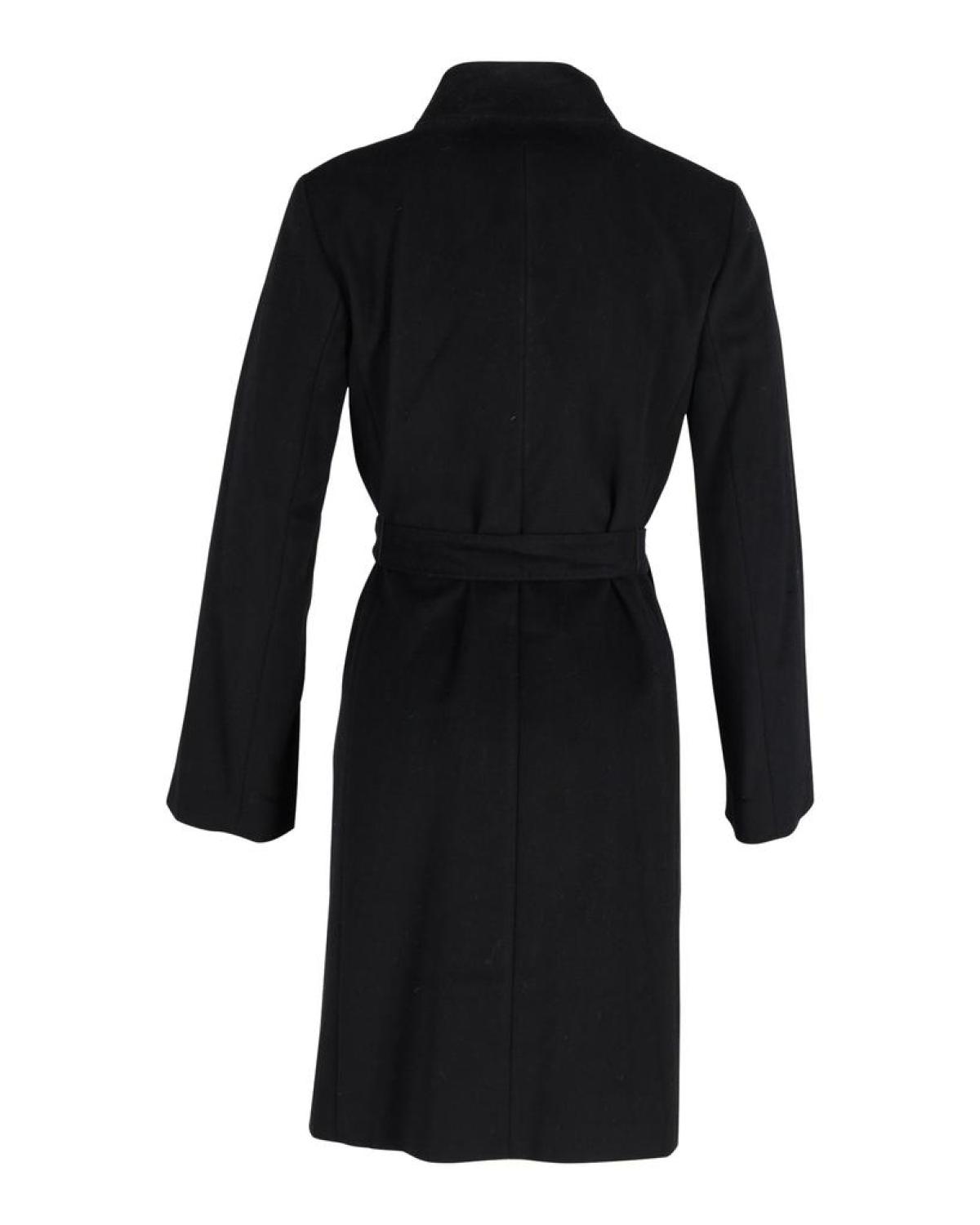 Max Mara Belted Coat in Black Cashmere