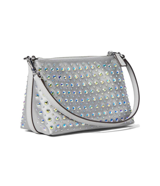 Lulu Crystal Embellished Fabric East/West Pochette