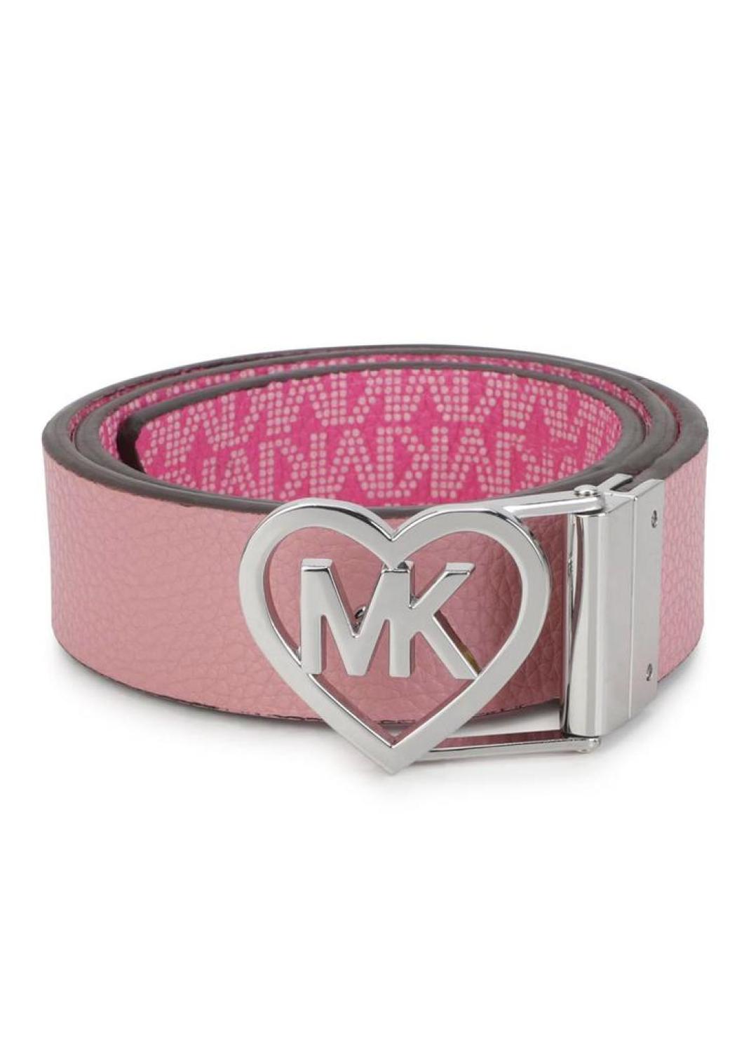 Michael Kors Kids Monogram Printed Reversible Logo-Plaque Belt