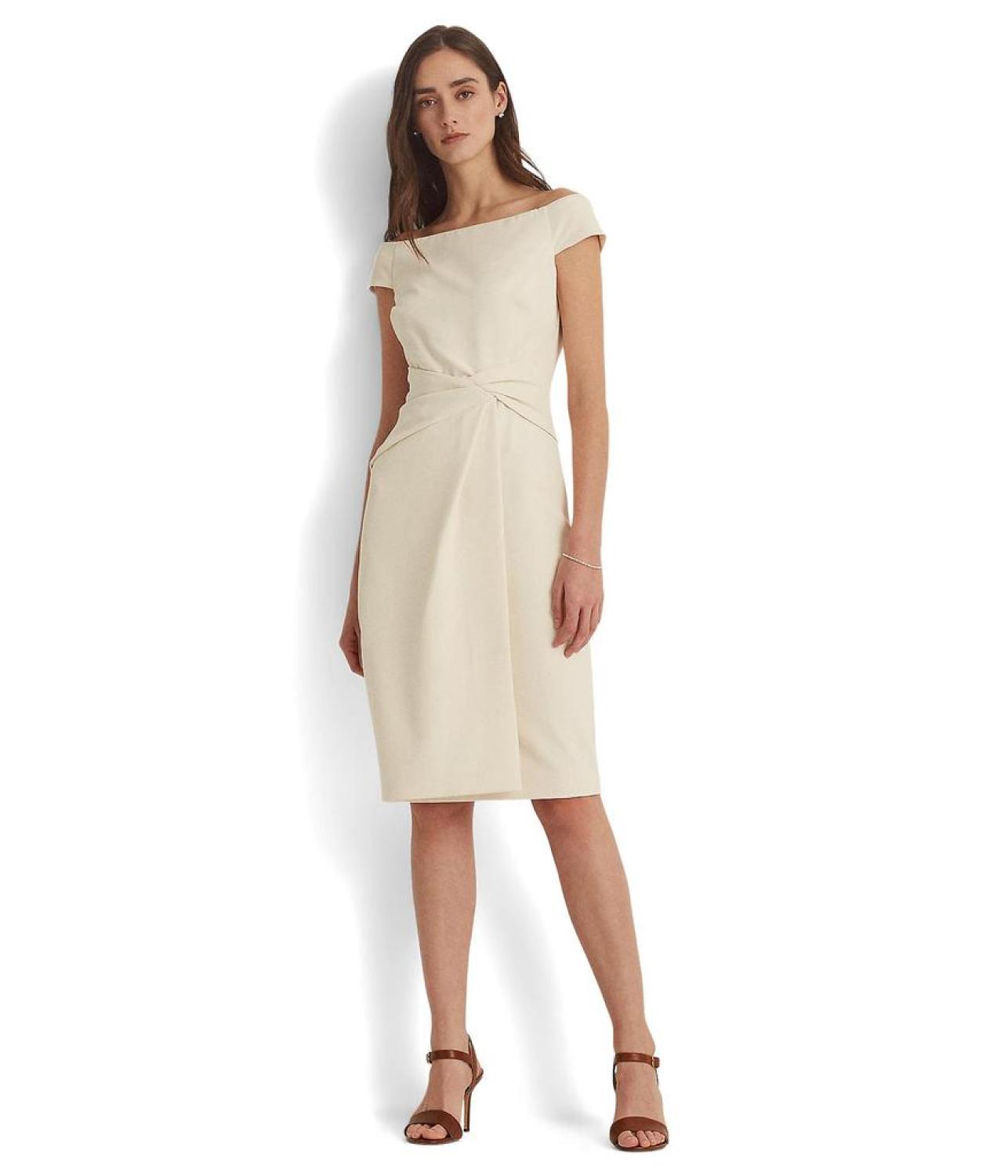 Crepe Off-the-Shoulder Dress