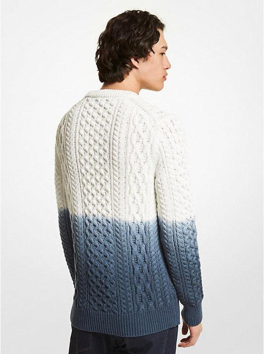 Ombré Cable Cotton Blend Sweater