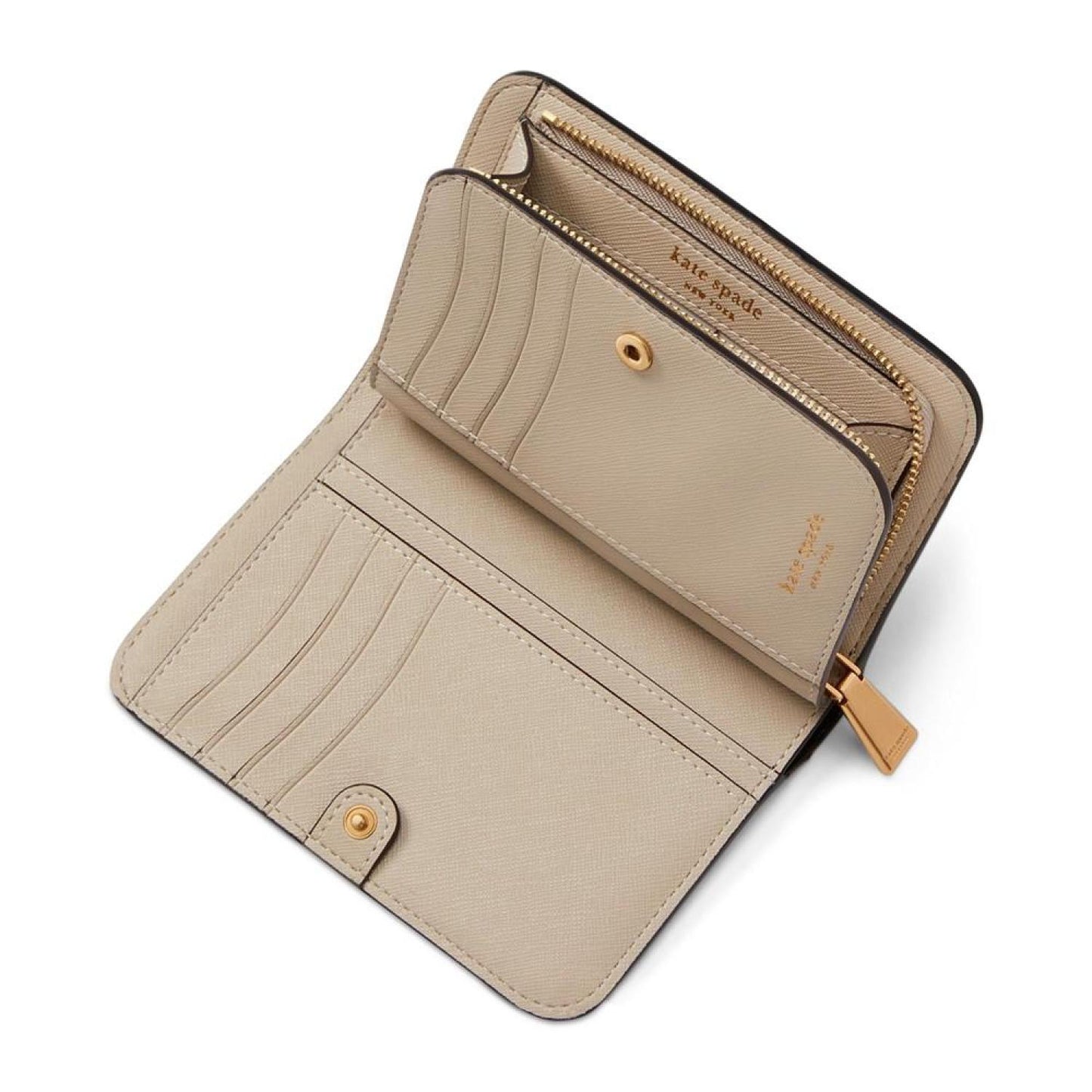 Morgan Colorblocked Saffiano Leather Compact Wallet