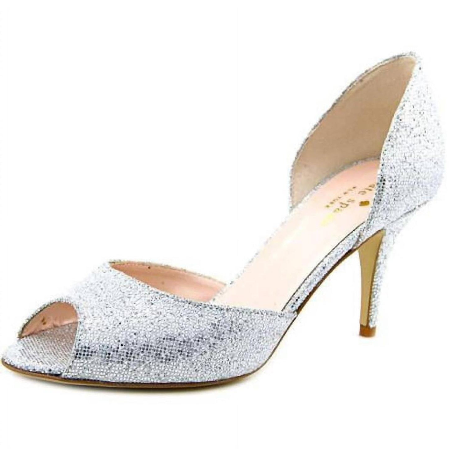 Women's Peep Toe Heel In Silver/starlight