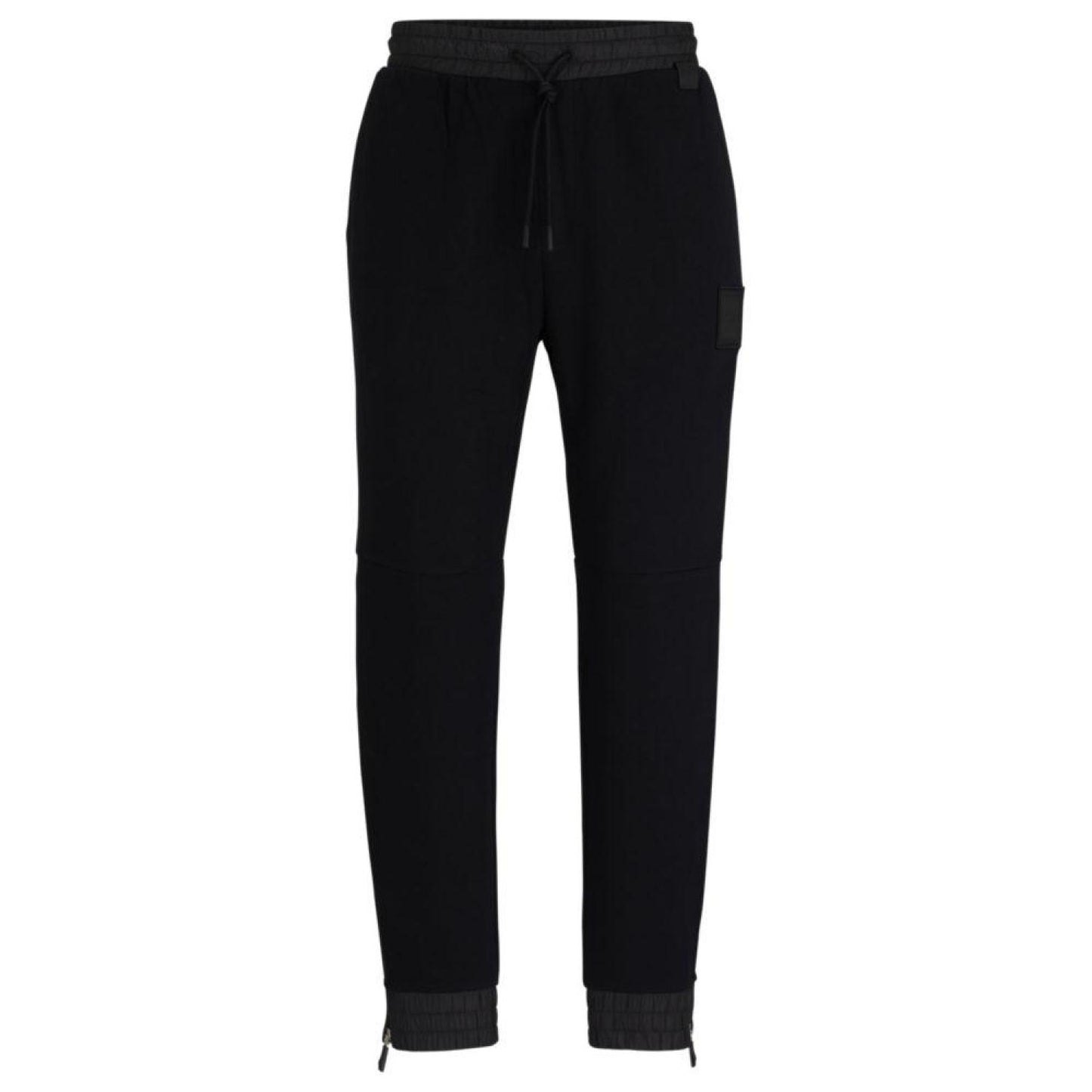 Stretch-cotton tracksuit bottoms with logo patch