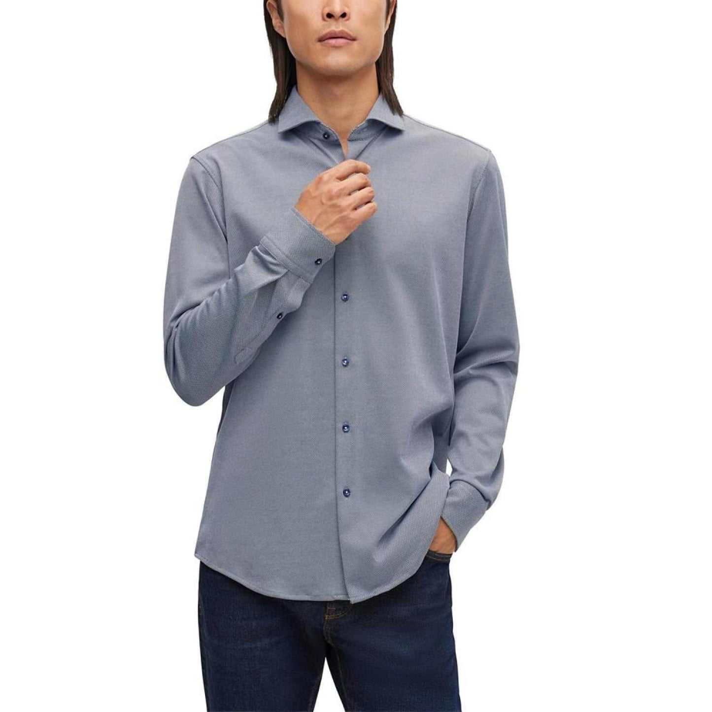 Men's Micro-Patterned Regular-Fit Shirt