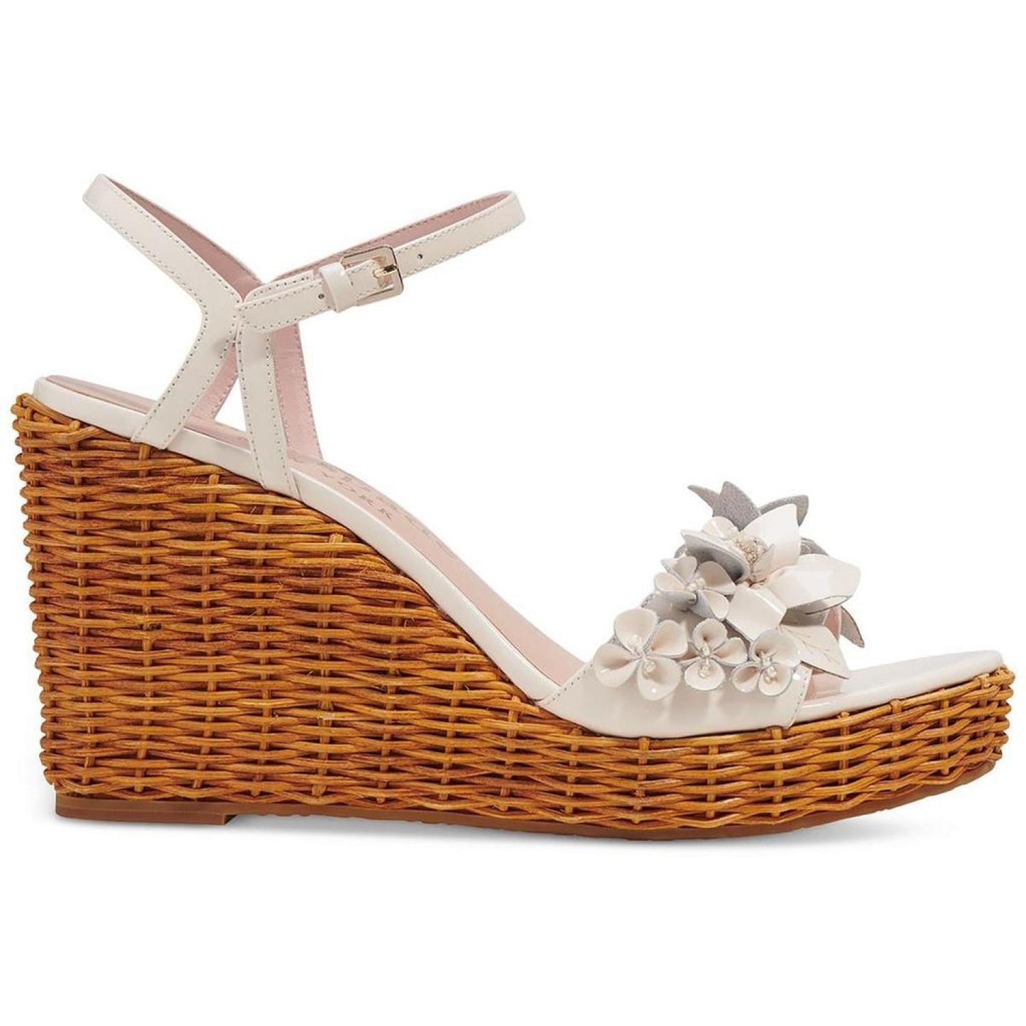 Fiori Wicker Womens Patent Leather Embellished Wedge Sandals