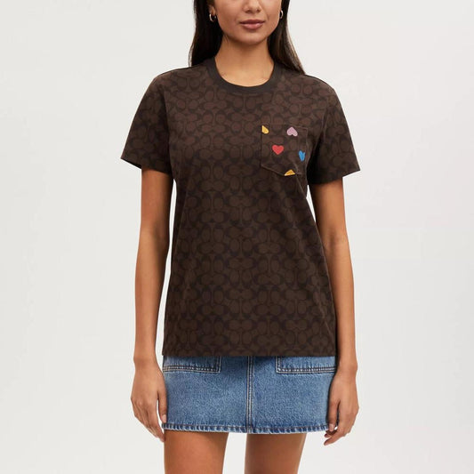 Coach Outlet Rainbow Heart Signature T Shirt