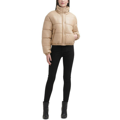 Women's Faux-Leather Puffer Coat