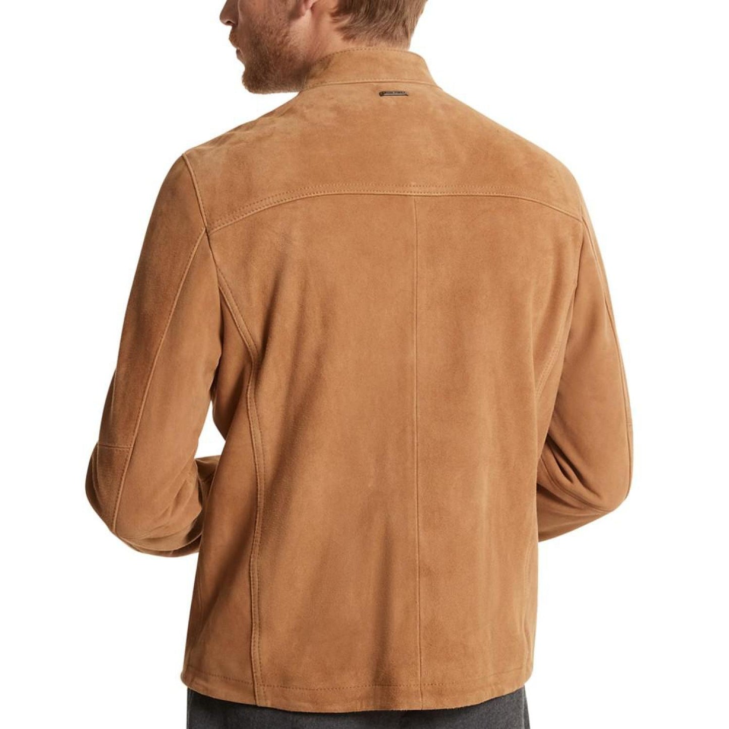 Men's Suede Racer Jacket, Created for Macy's