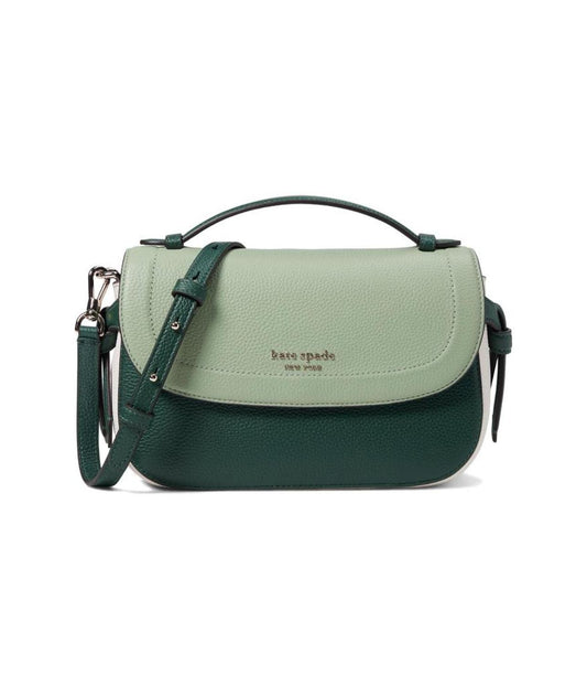 Knott Colorblocked Pebbled Leather Top Handle Crossbody