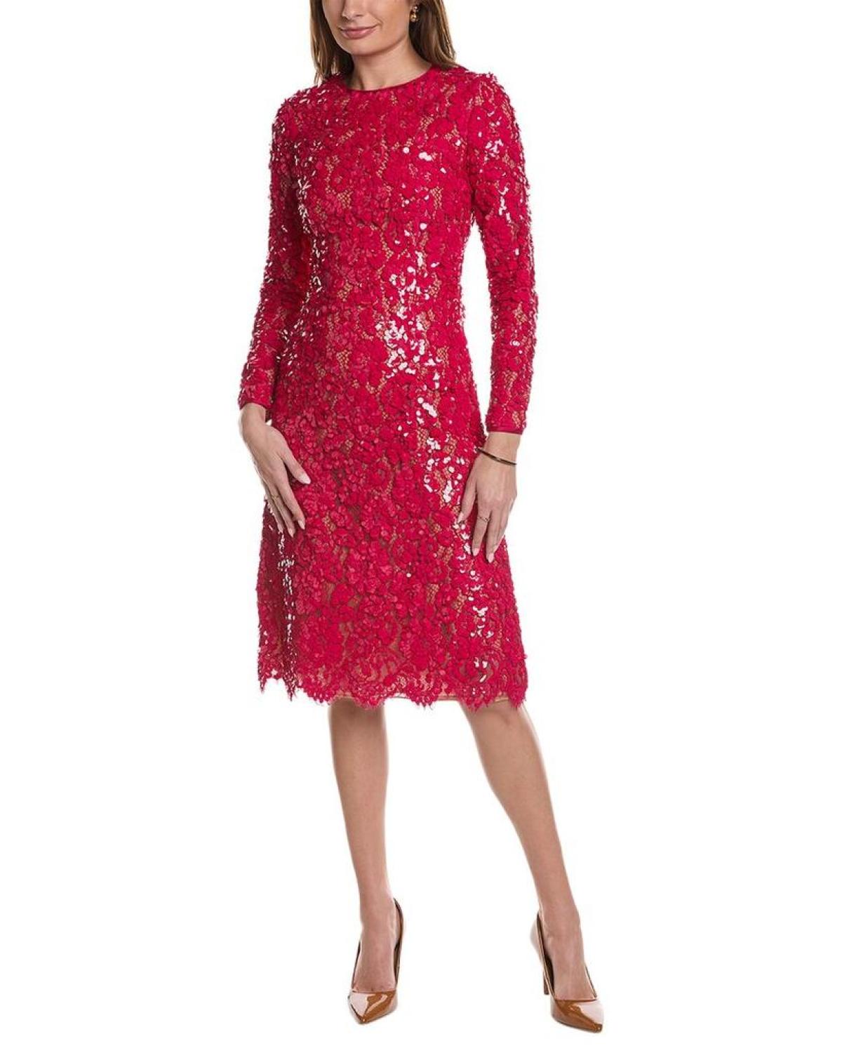 Michael Kors Collection Sequin Lace Silk-Lined Midi Dress