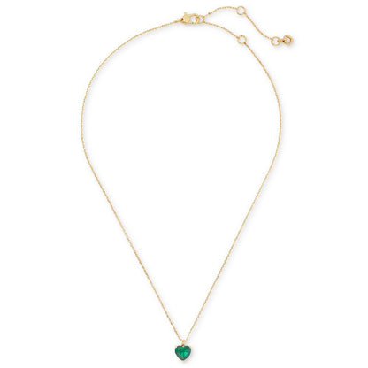 Gold-Tone Birthstone Heart Pendant Necklace, 16" + 3" extender