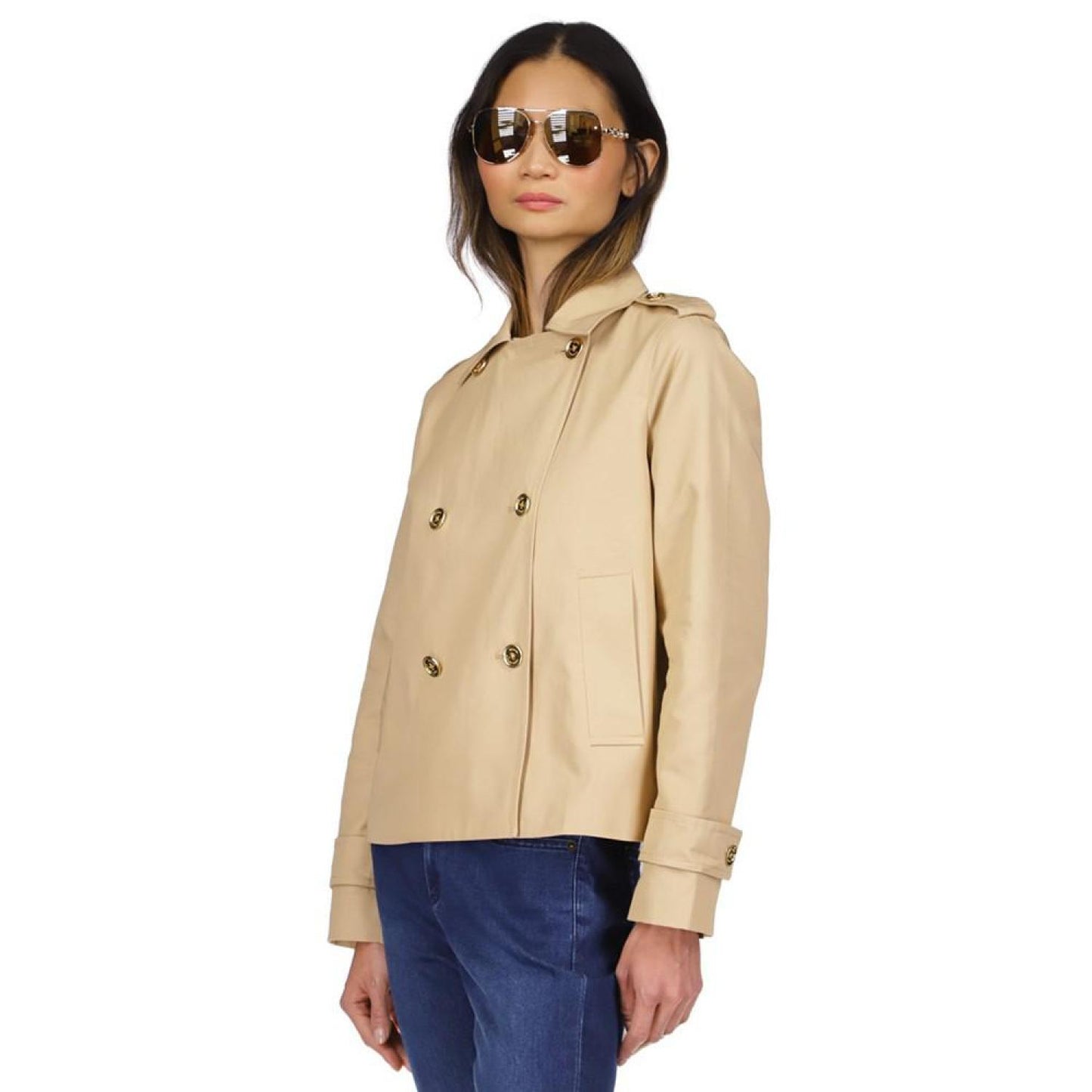 Women's Cotton Twill Cropped Peacoat, Regular & Petite