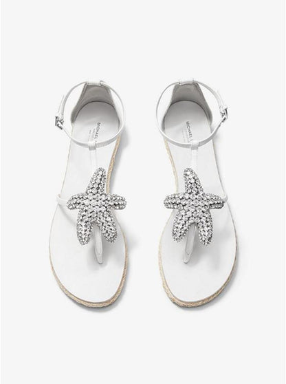 Annabeth Starfish-Embellished Leather Sandal