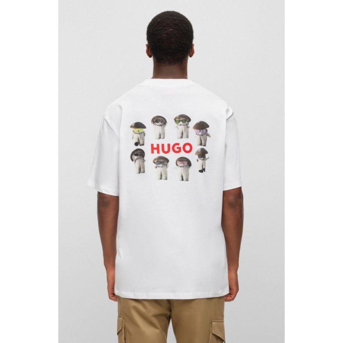 Cotton-jersey relaxed-fit T-shirt with mushroom prints