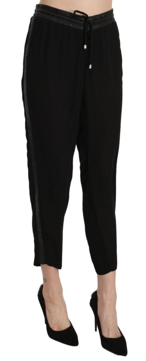 Guess  Polyester High Waist Cropped Trousers Women's Pants