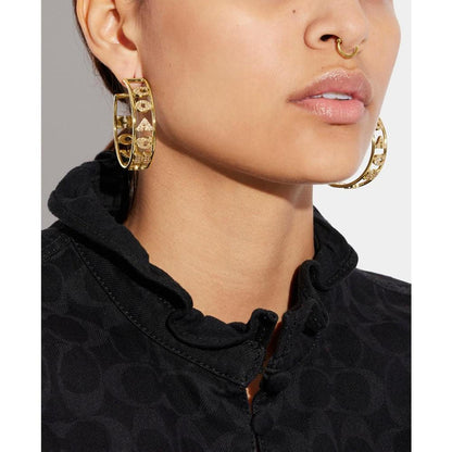 Women's Signature Pave Hoop Earrings