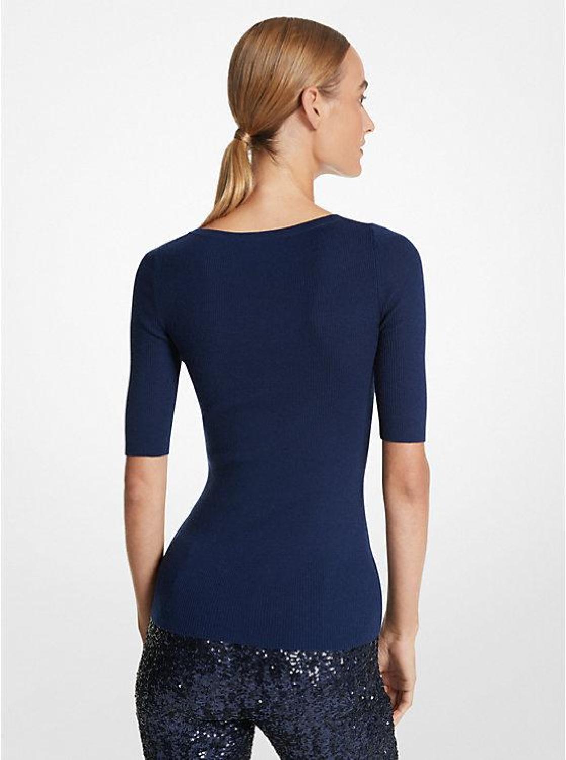 Cashmere Three-Quarter Sleeve Sweater