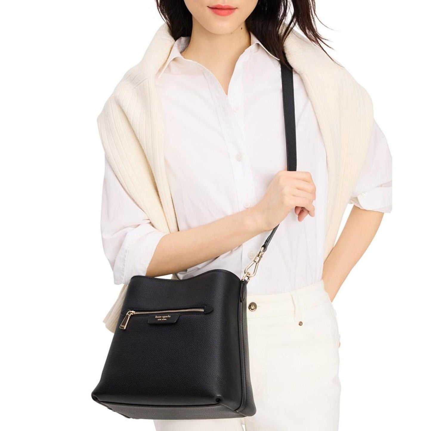 Hudson Pebbled Leather Small Shoulder Bag