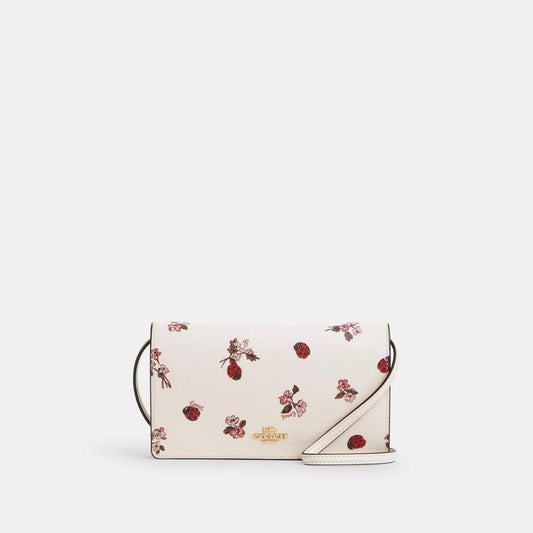 Coach Outlet Anna Foldover Clutch Crossbody With Ladybug Floral Print