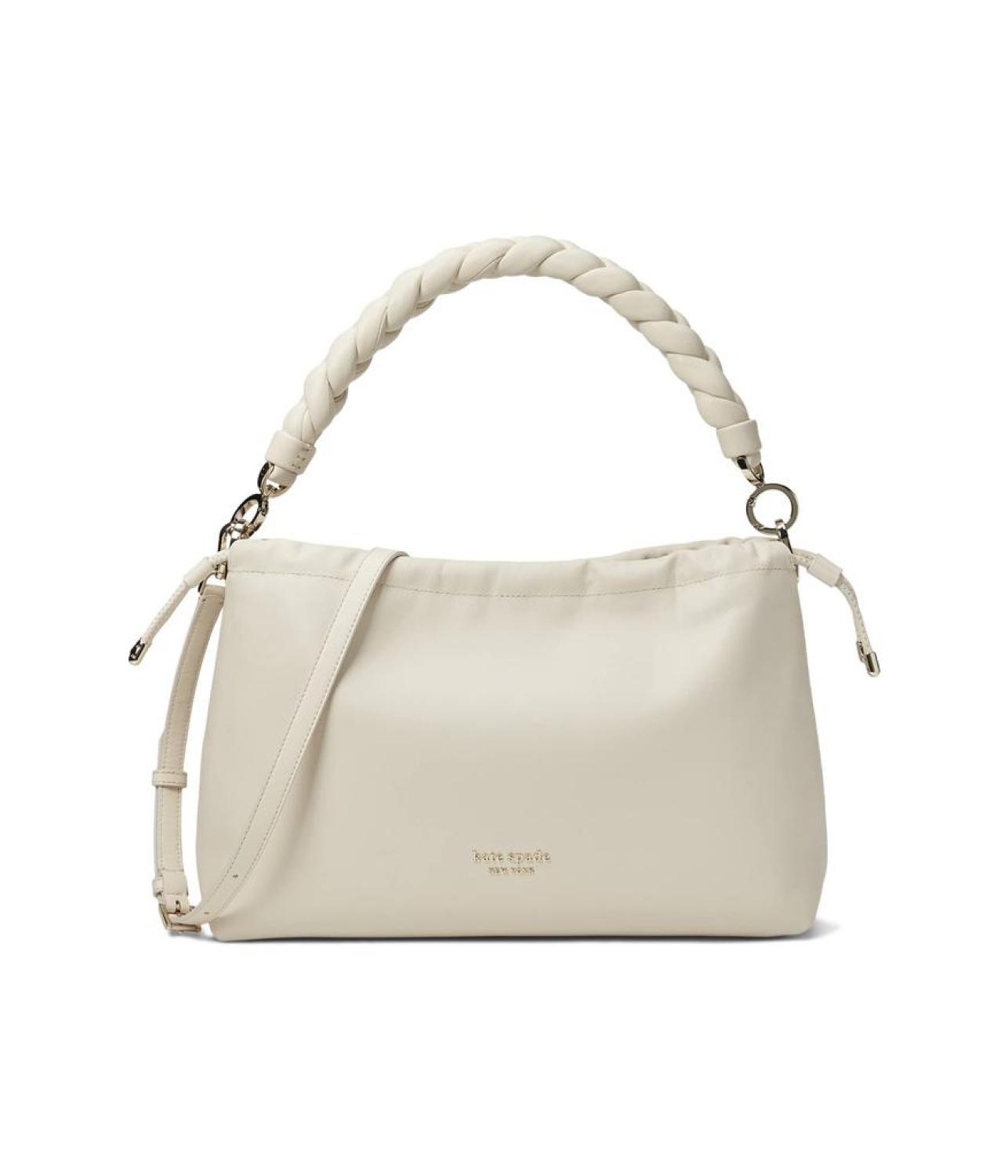 Meringue Smooth Nappa Leather Large Shoulder Bag