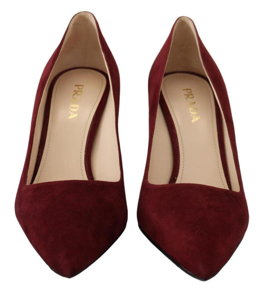 Prada Suede Leather Heels Stilettos Pumps Women's Shoes