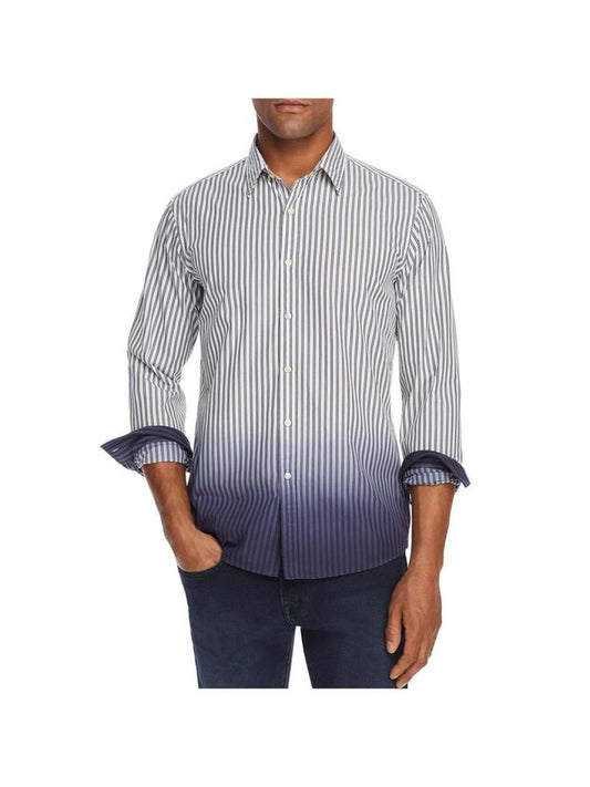 Mens Cotton Slim Fit Button-Down Shirt