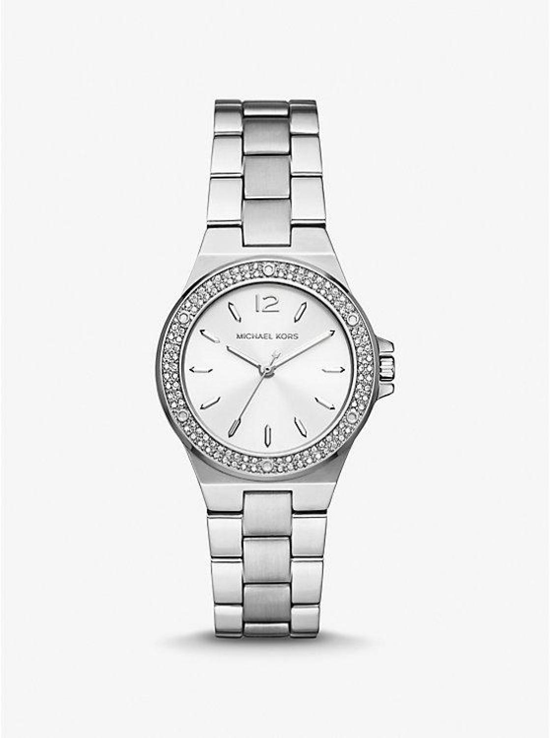 Mini Lennox Pavé Silver-Tone Watch