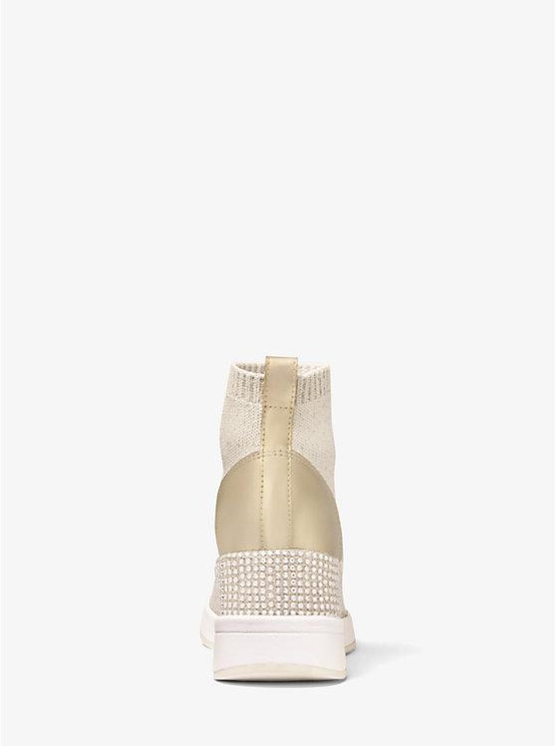 Skyler Embellished Metallic Stretch Knit Sock Sneaker