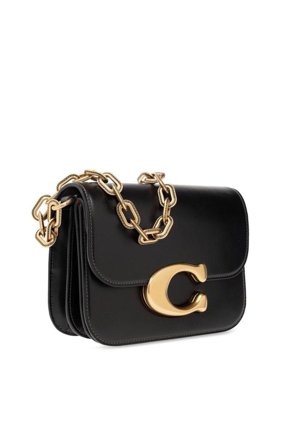 Coach Idol Logo Plaque Chained Shoulder Bag