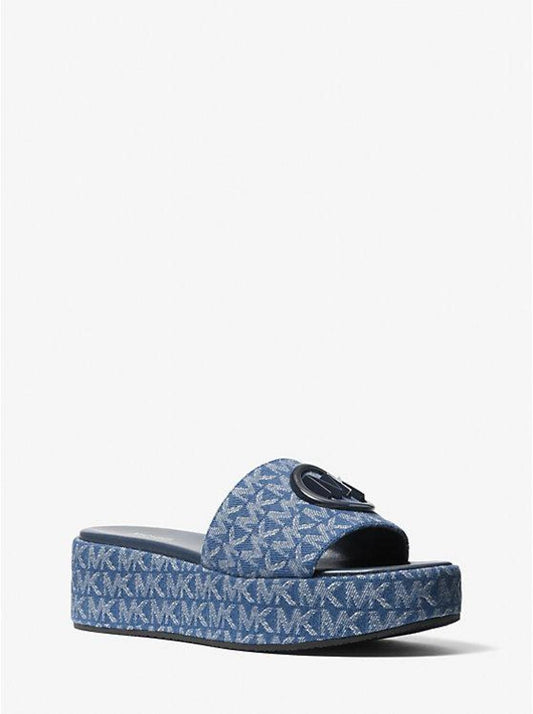 Sadler Logo Jacquard Wedge Sandal