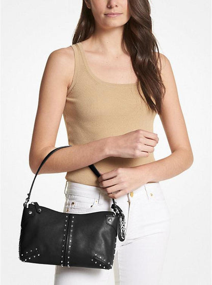 Astor Large Studded Leather Shoulder Bag