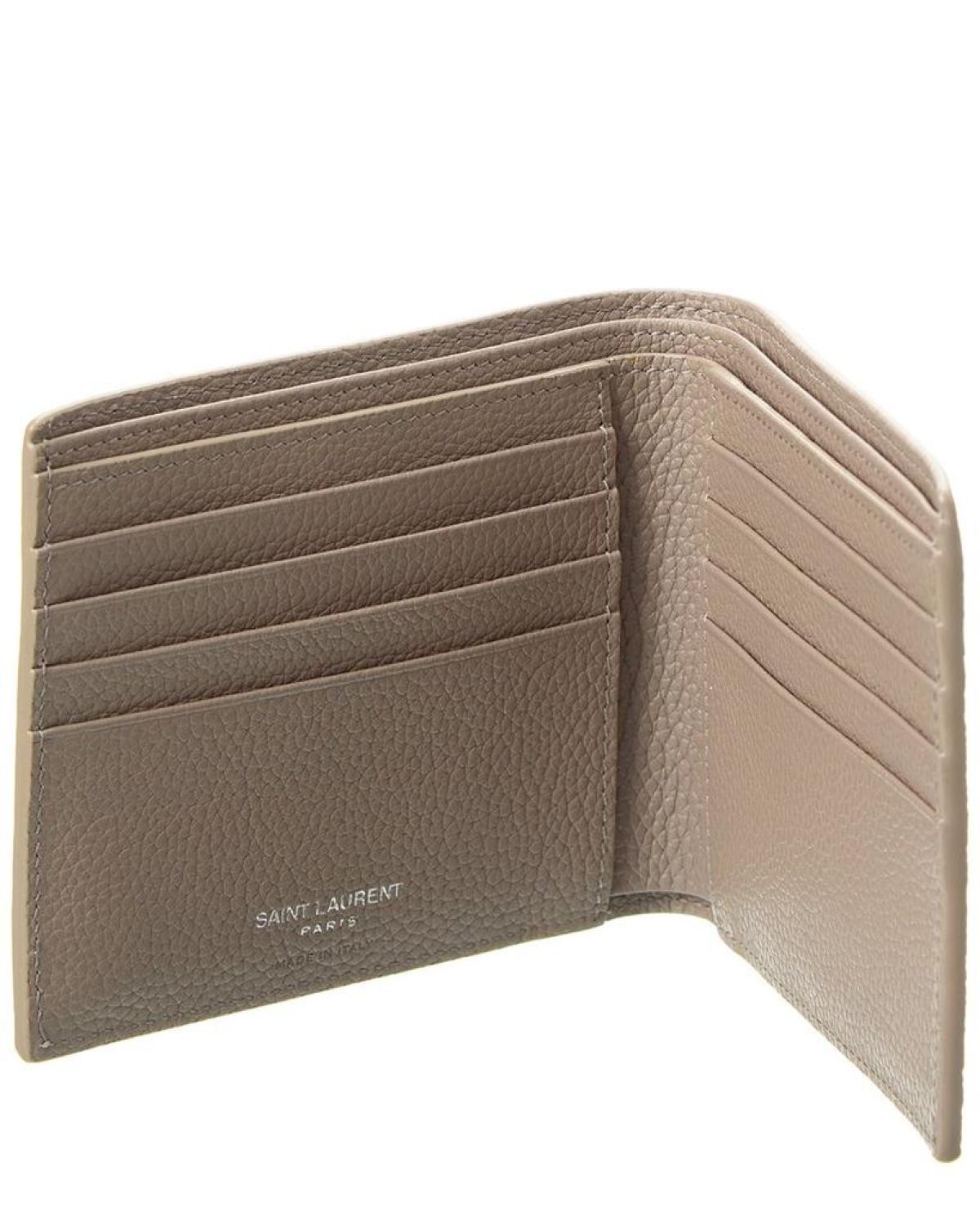 Saint Laurent Tiny Cassandre East/West Leather Bifold Wallet