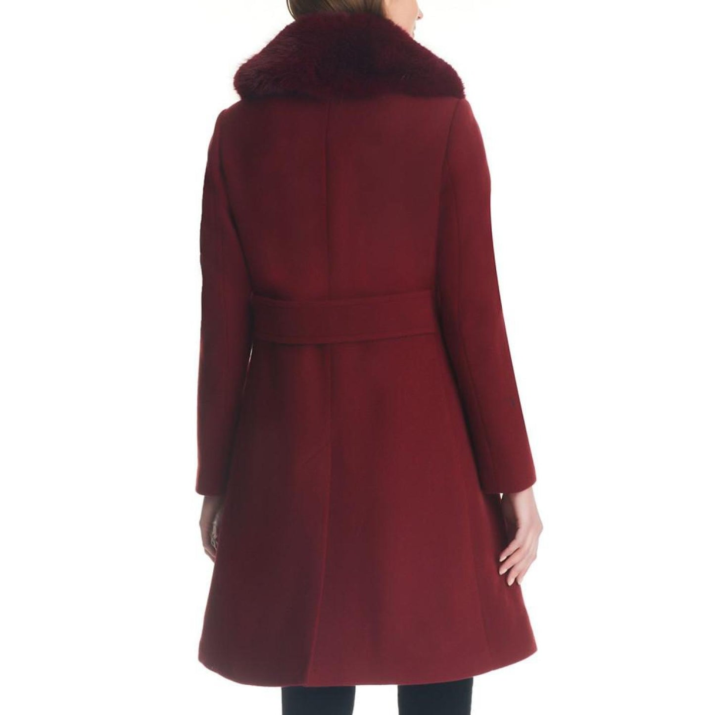 Women's Faux-Fur-Collar Walker Coat