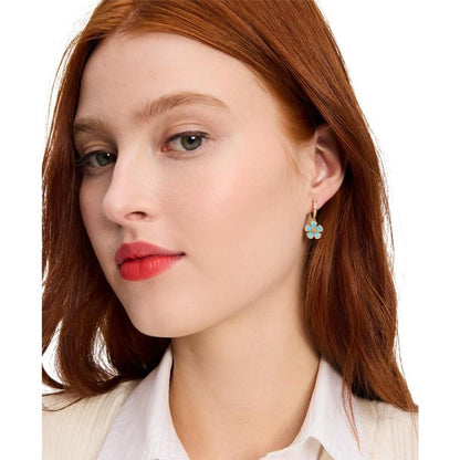 Gold-Tone Fleurette Huggie Drop Earrings