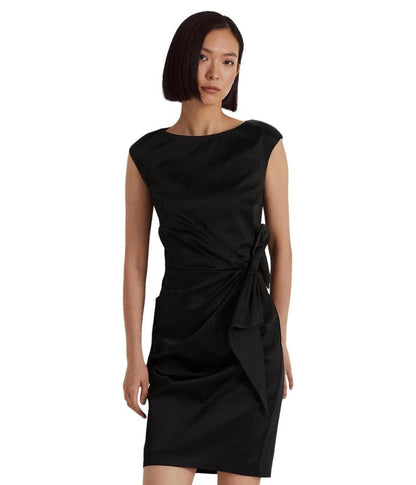 Tie-Waist Charmeuse Cocktail Dress