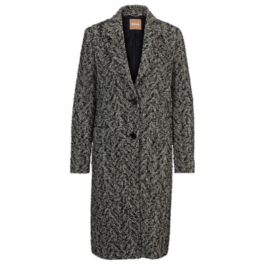 Slim-fit coat in a structured cotton blend