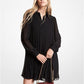 Georgette Pleated Shirtdress