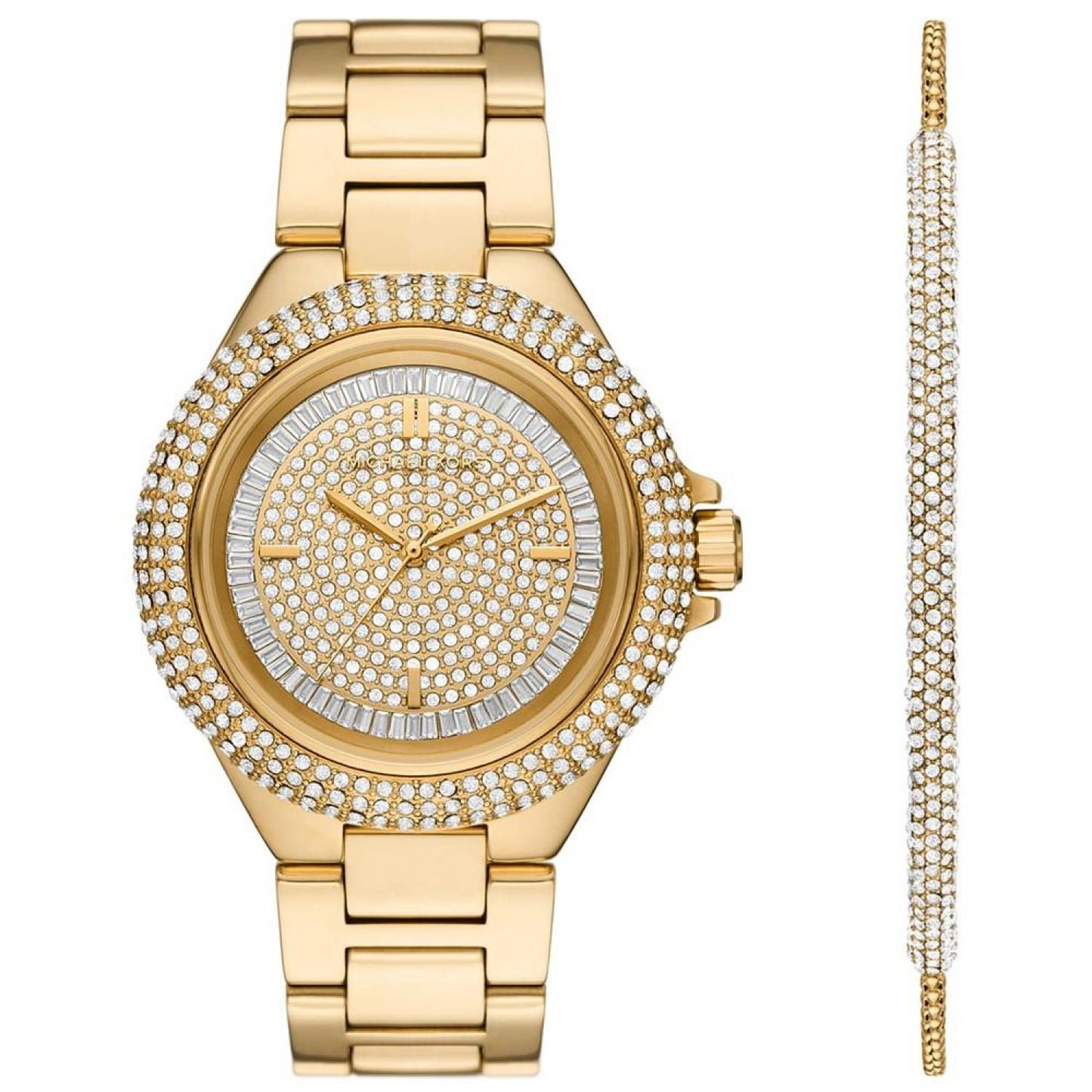 Women's Camille Three-Hand Gold-Tone Stainless Steel Bracelet Watch 43mm and Stainless Steel Bracelet Set, 2 Pieces. Created for Macy's